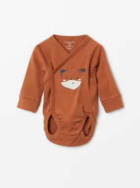 Fox Print Wraparound Babygrow