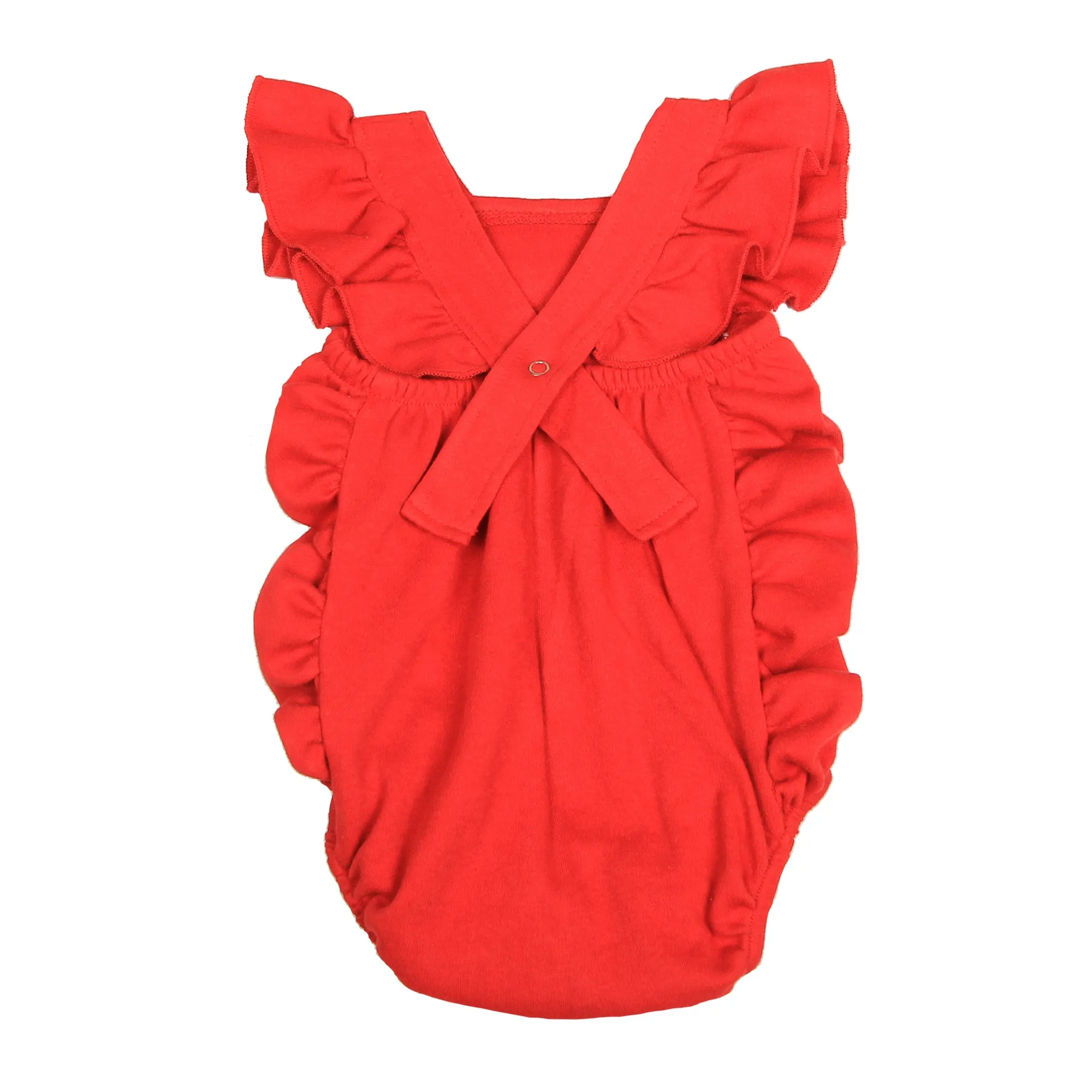 FS-131 Red Cross-Over Frill Bodysuit
