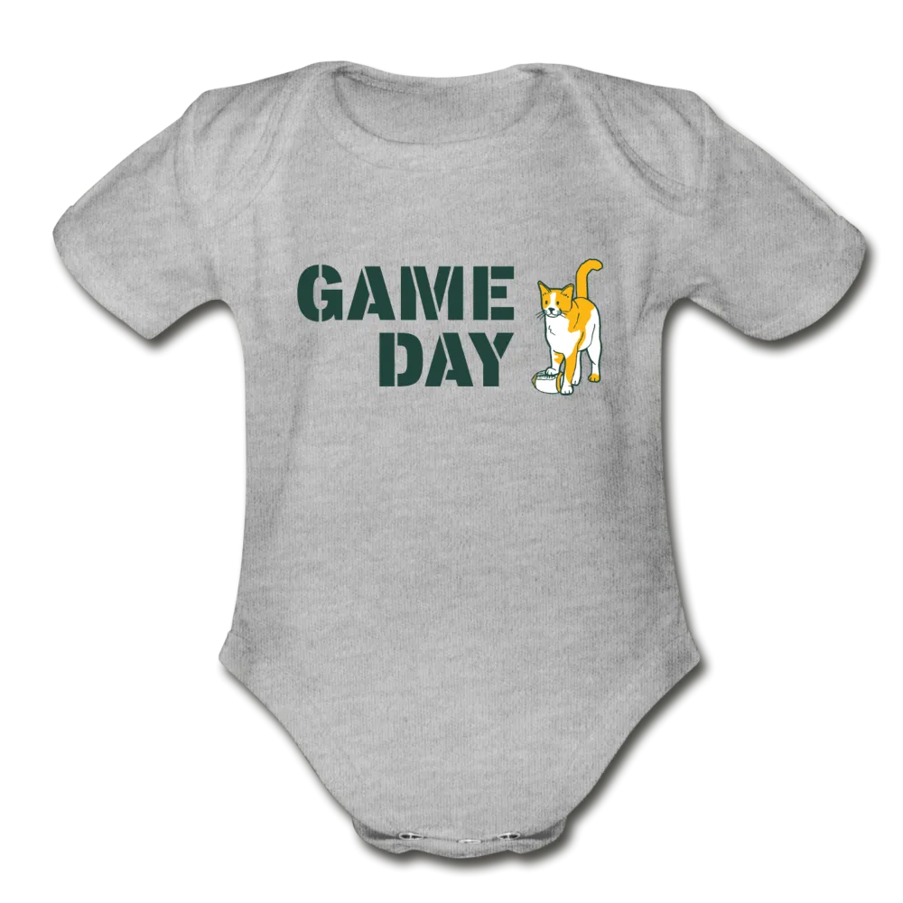 Game Day Cat Organic Short Sleeve Baby Bodysuit