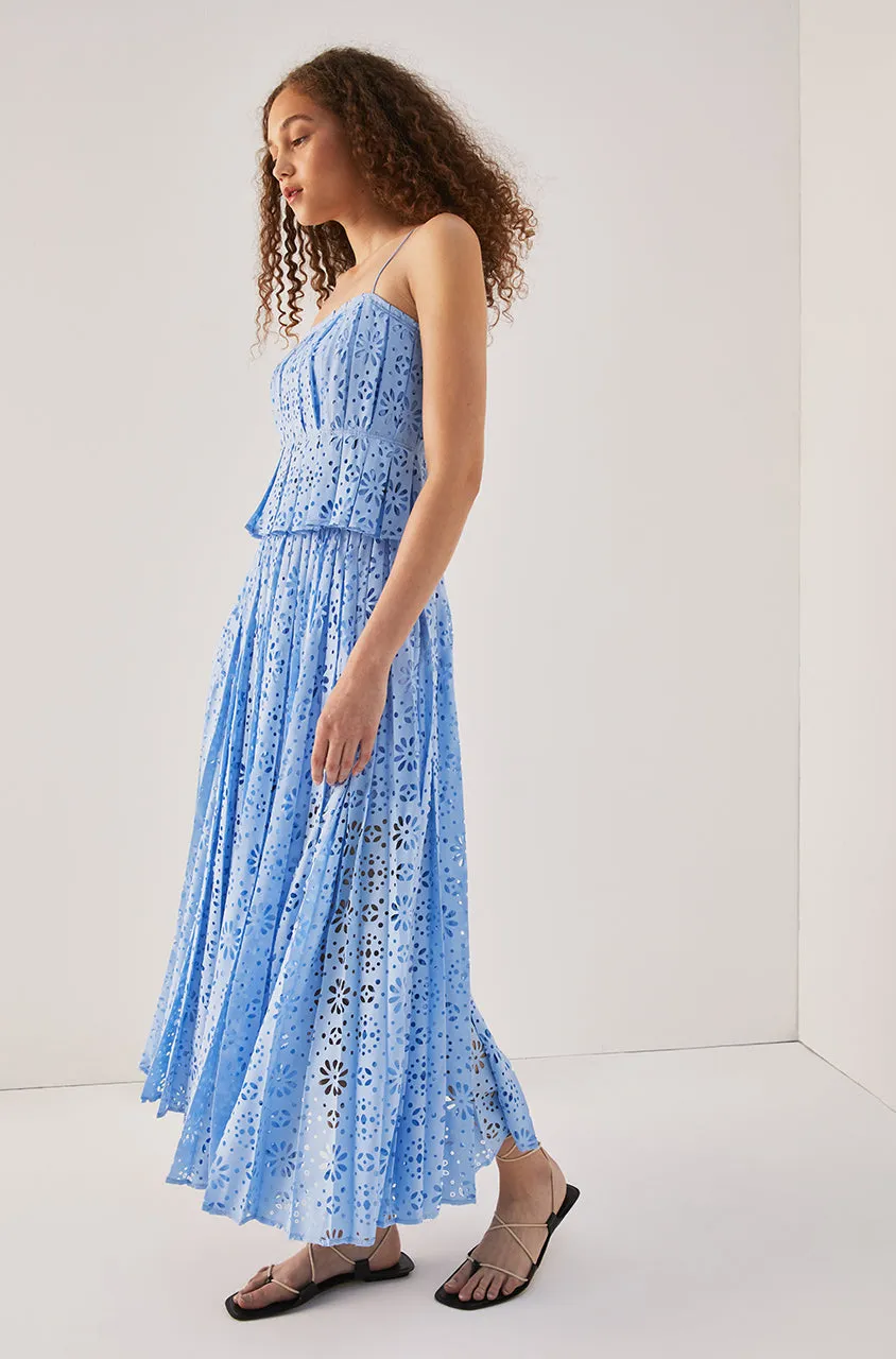 Geo Eyelet Pleated Skirt