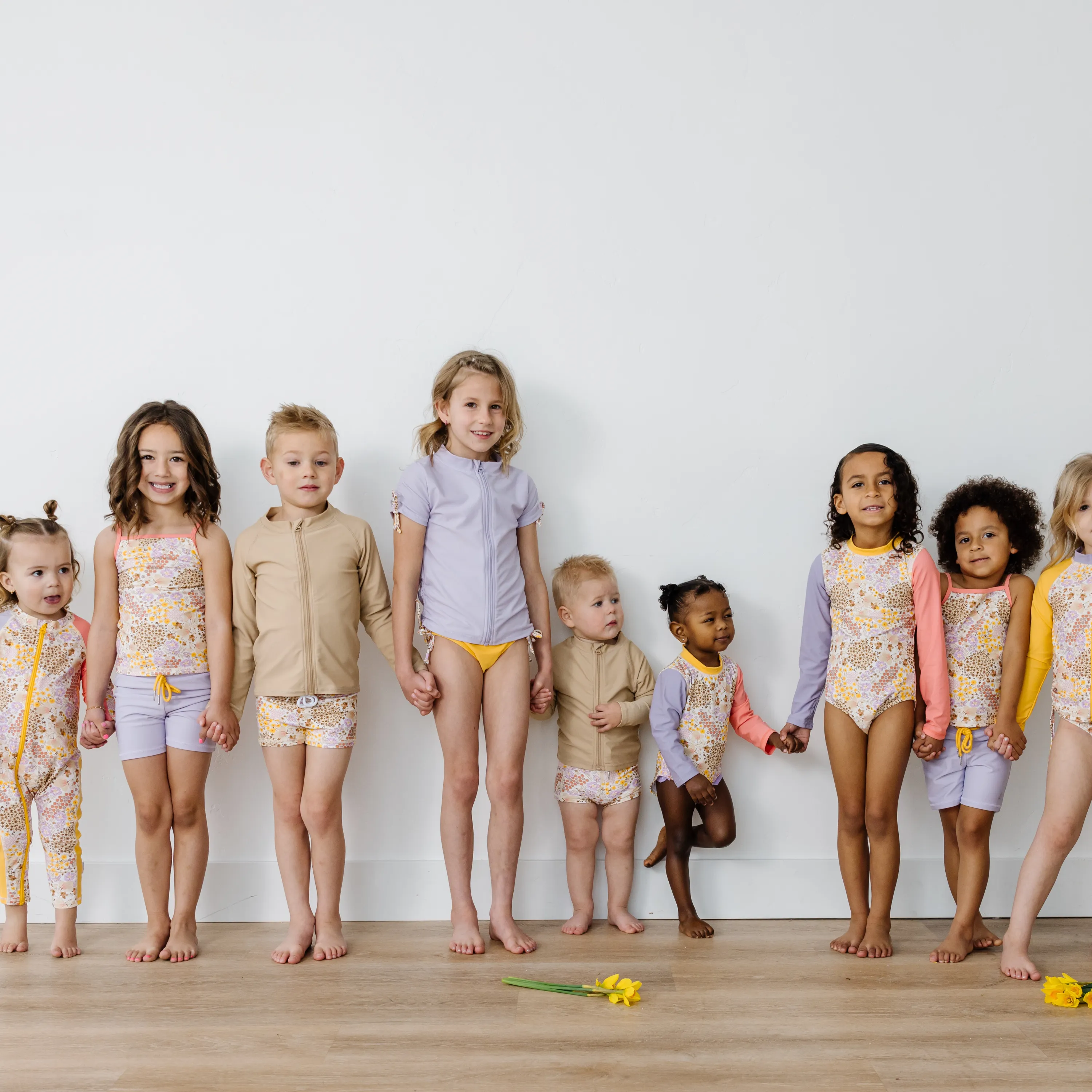 Girls Long Sleeve Surf Suit (One Piece Bodysuit) | "Meadows"