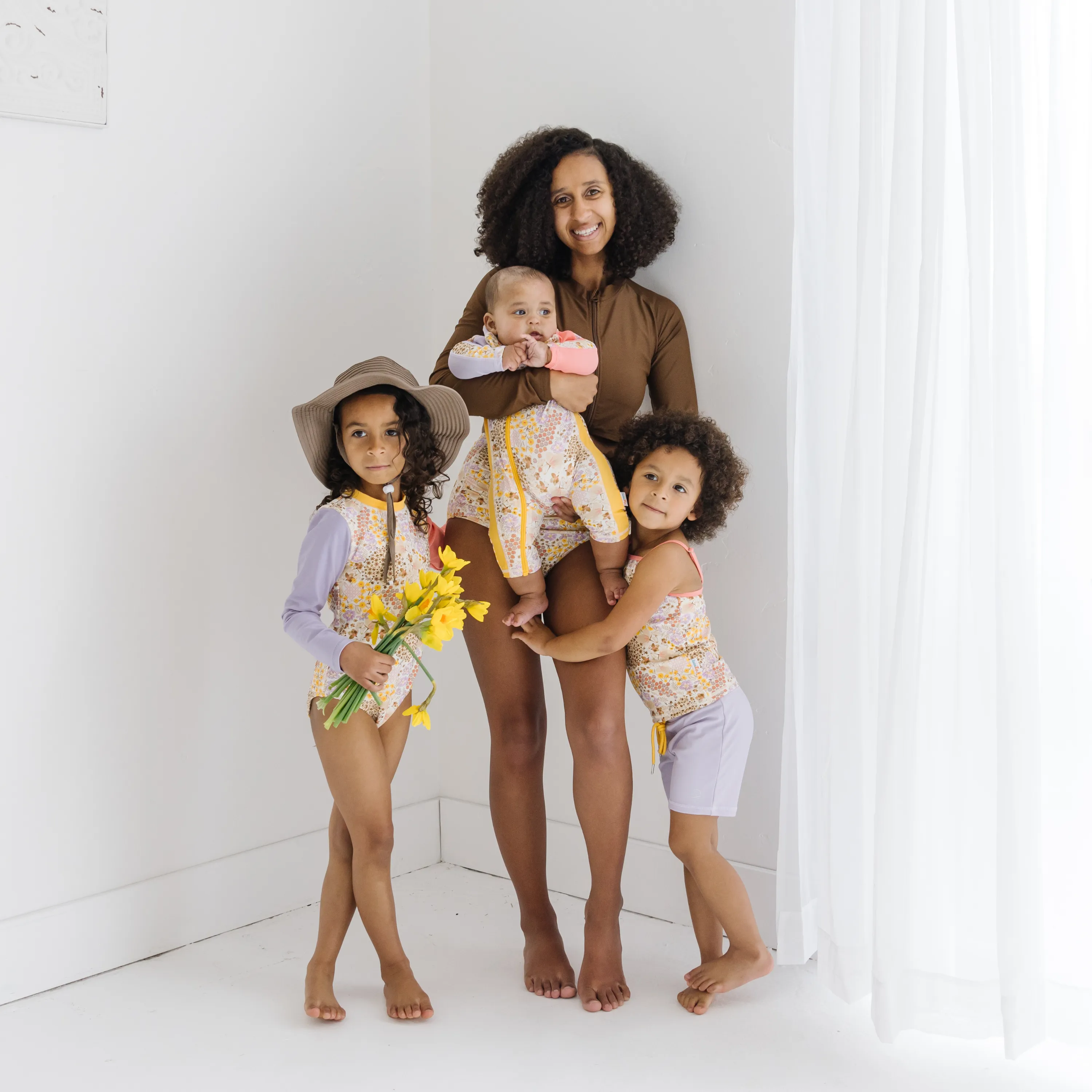 Girls Long Sleeve Surf Suit (One Piece Bodysuit) | "Meadows"