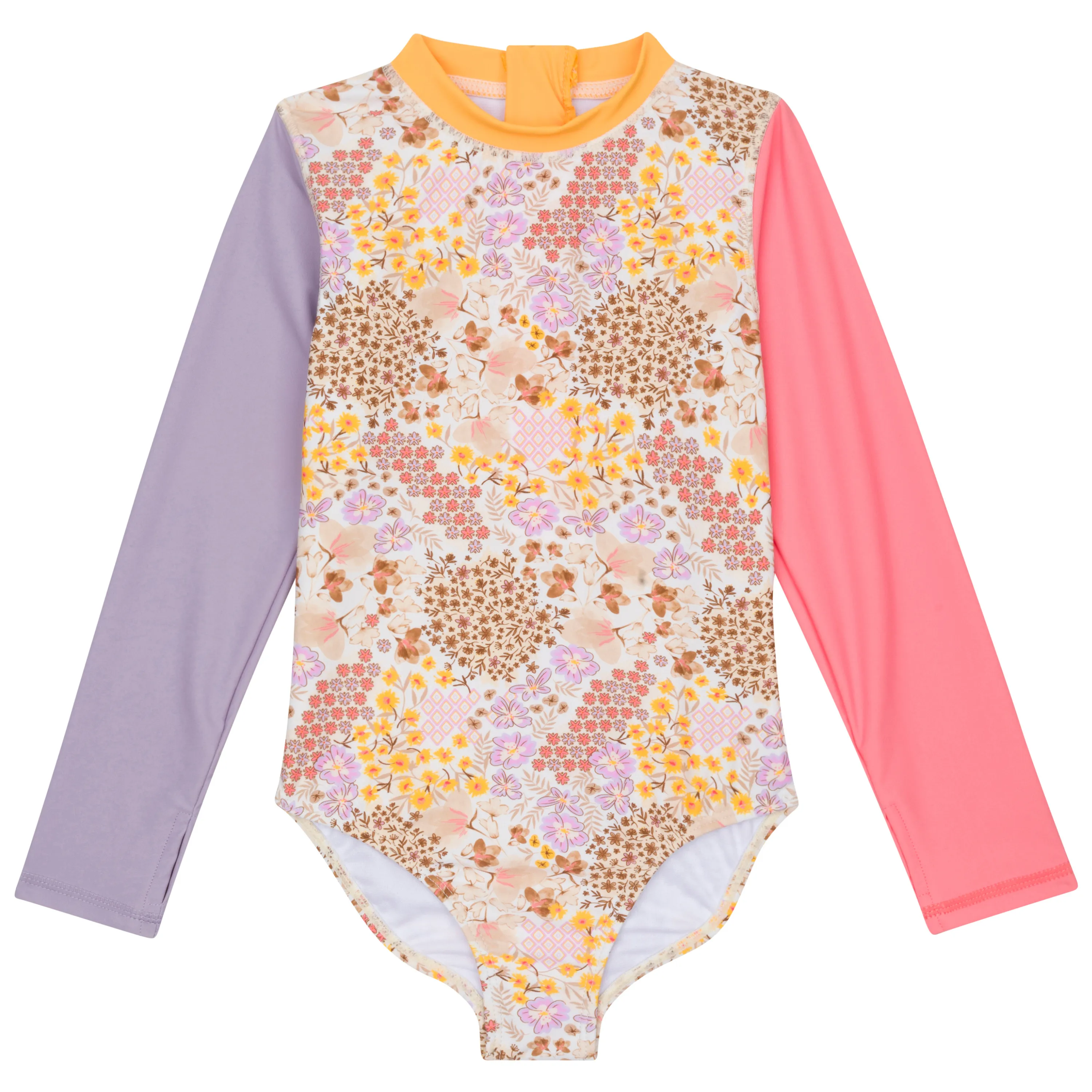 Girls Long Sleeve Surf Suit (One Piece Bodysuit) | "Meadows"