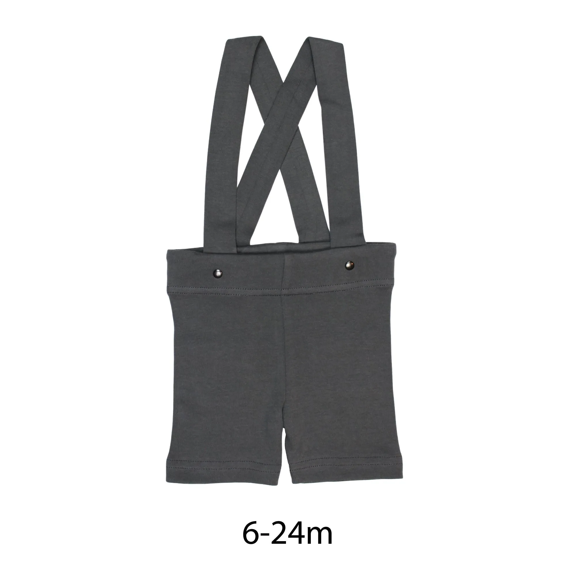 Gray Organic Suspender Shorts