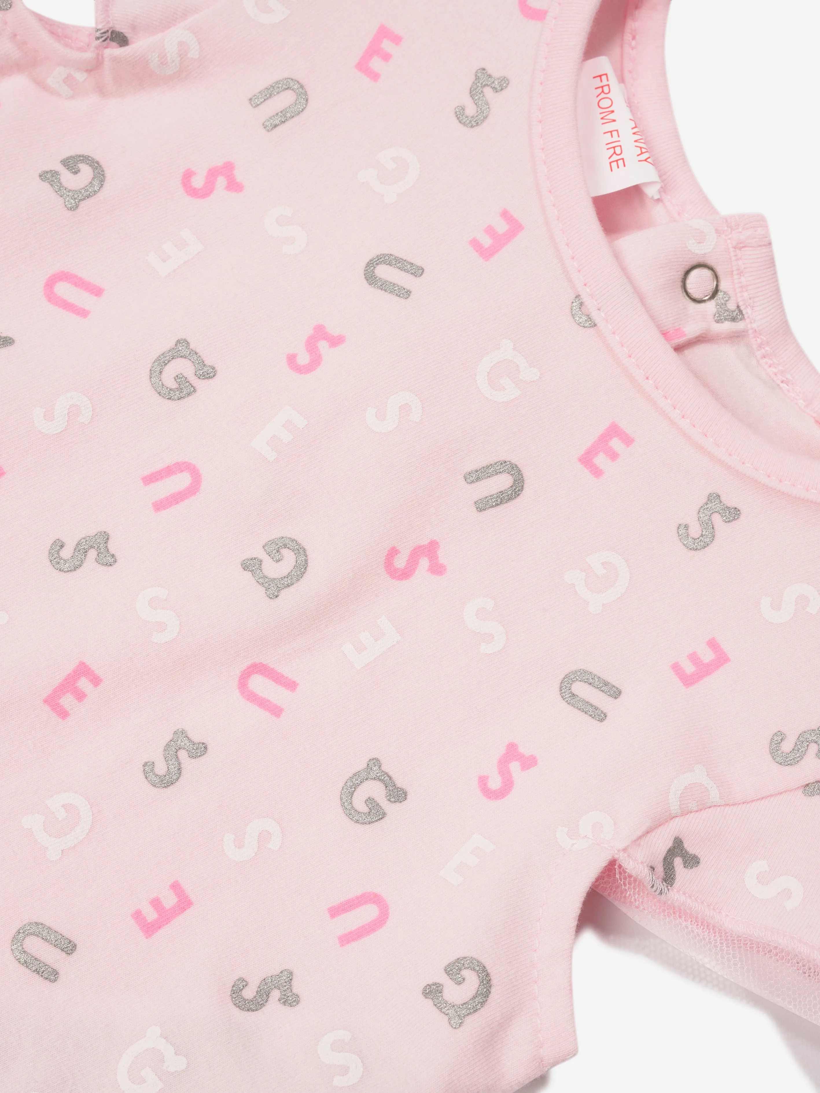 Guess Baby Girls Mesh Trim Bodysuit in Pink
