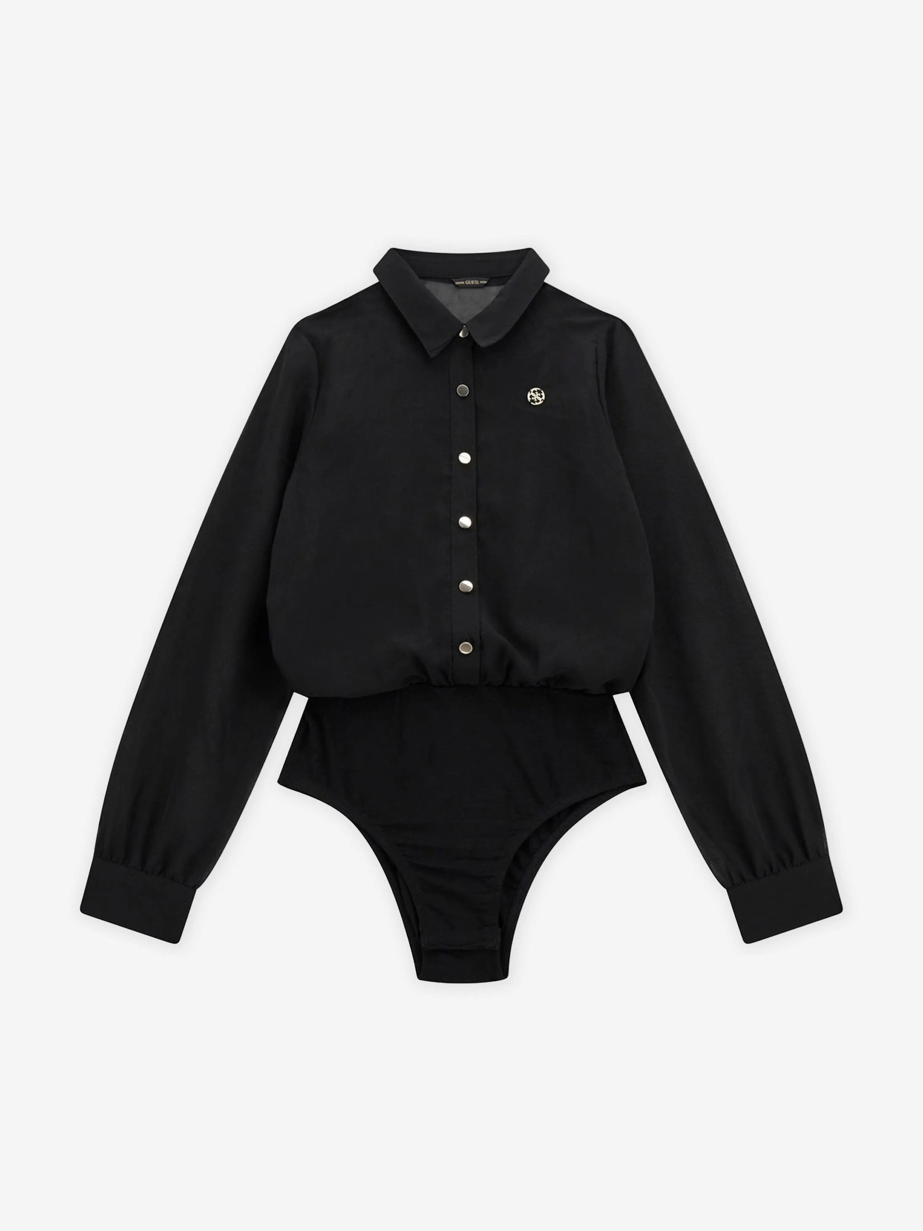 Guess Girls Chiffon Bodysuit Shirt in Black