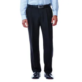Haggar Mens Classic fit Dress Pants 36 / 30 Black Solid