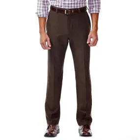 HAGGAR Mens Classic fit Dress Pants 36 / 34 Brown Solid
