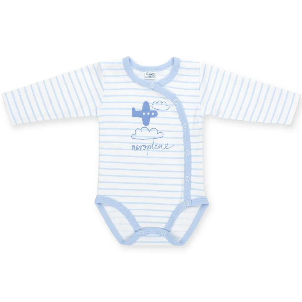 Happy Kids Long Sleeve Wrap Bodysuit Aeroplane