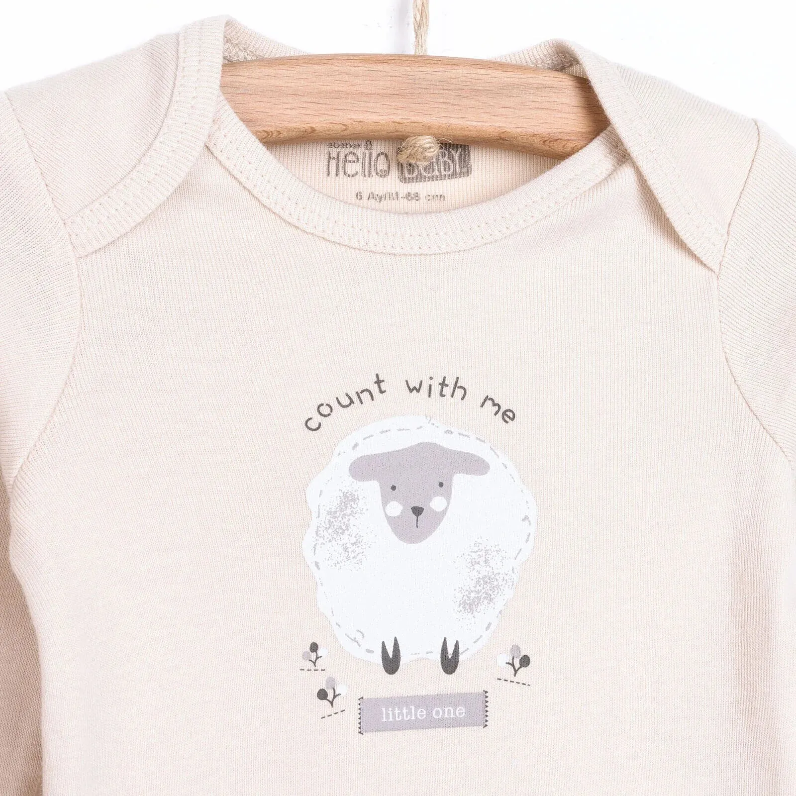 HelloBaby Baby Girl Long Sleeve Bodysuit 2 pcs - Beige