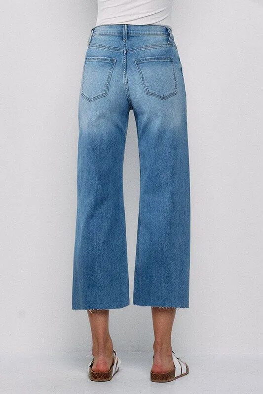 High Rise Crop Wide Leg Jeans