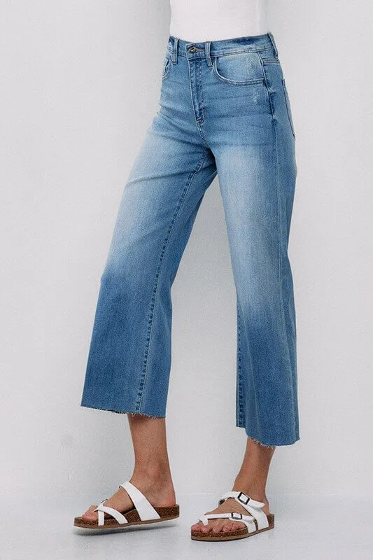 High Rise Crop Wide Leg Jeans