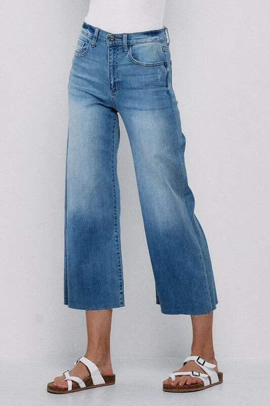 High Rise Crop Wide Leg Jeans