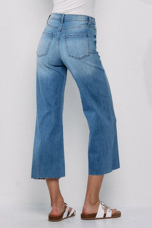 High Rise Crop Wide Leg Jeans