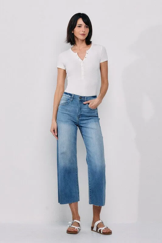 High Rise Crop Wide Leg Jeans