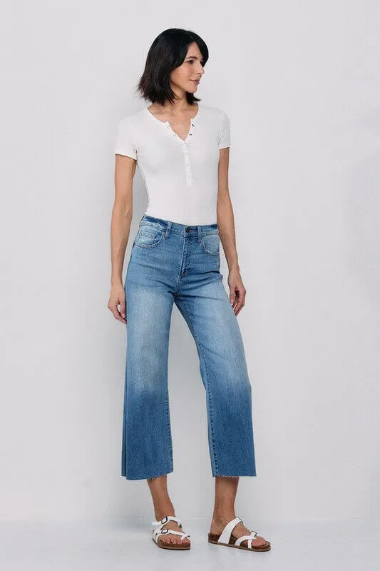 High Rise Crop Wide Leg Jeans