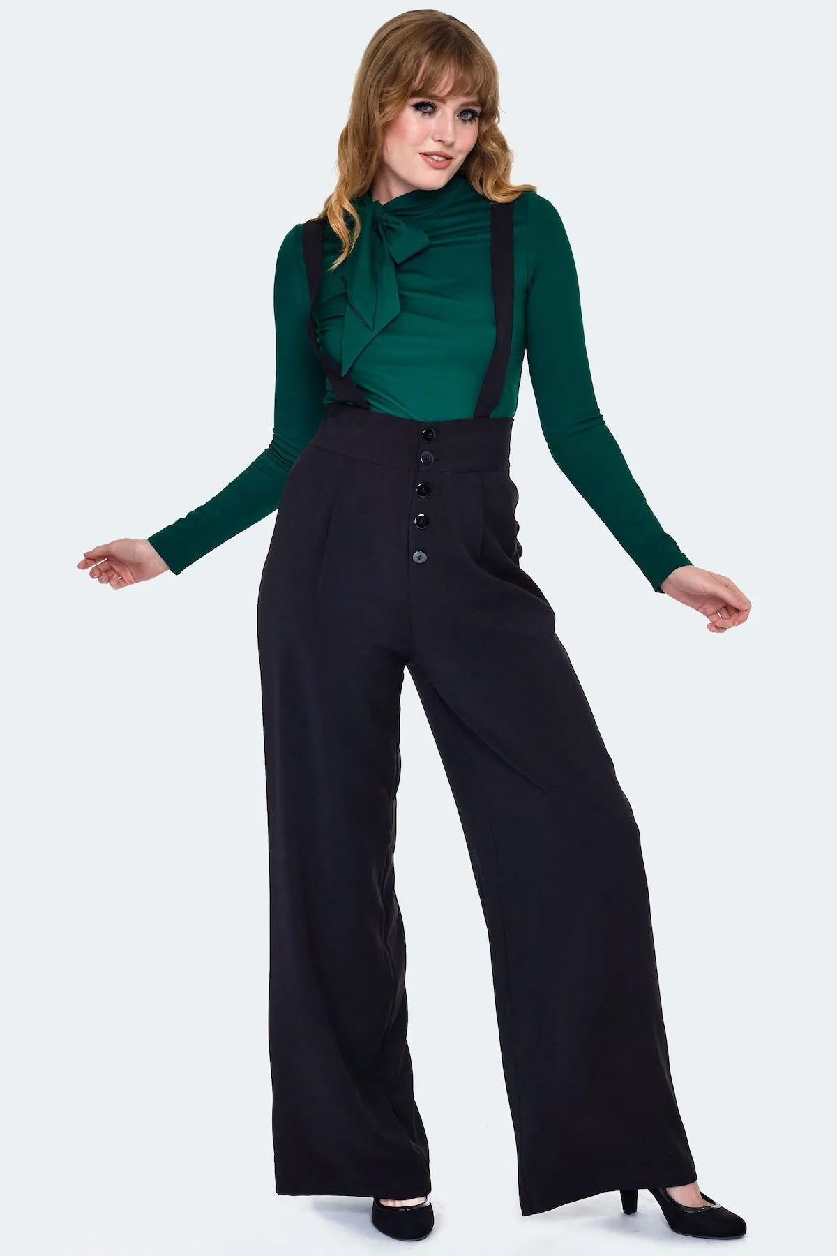 High Waisted Suspender Pants