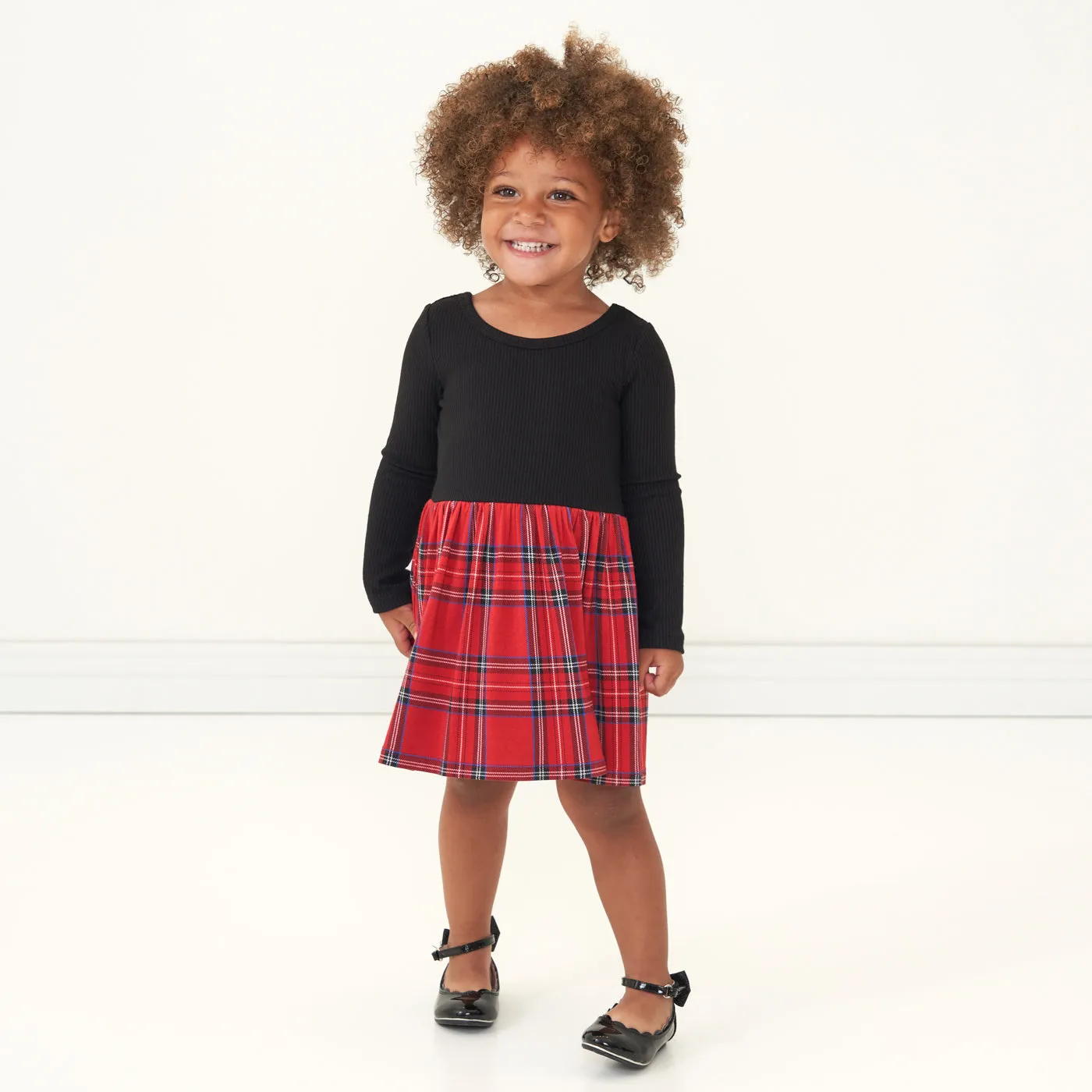 Holiday Plaid Skater Dress with Bodysuit