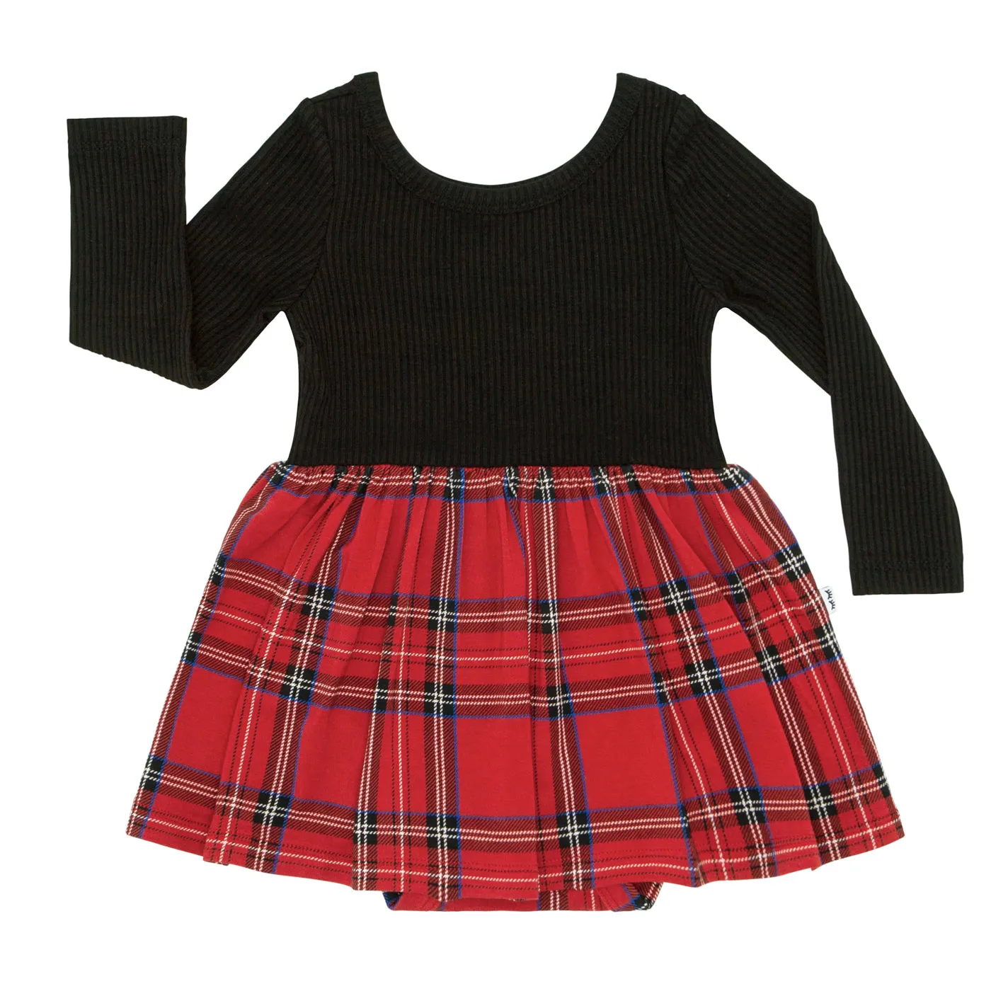 Holiday Plaid Skater Dress with Bodysuit