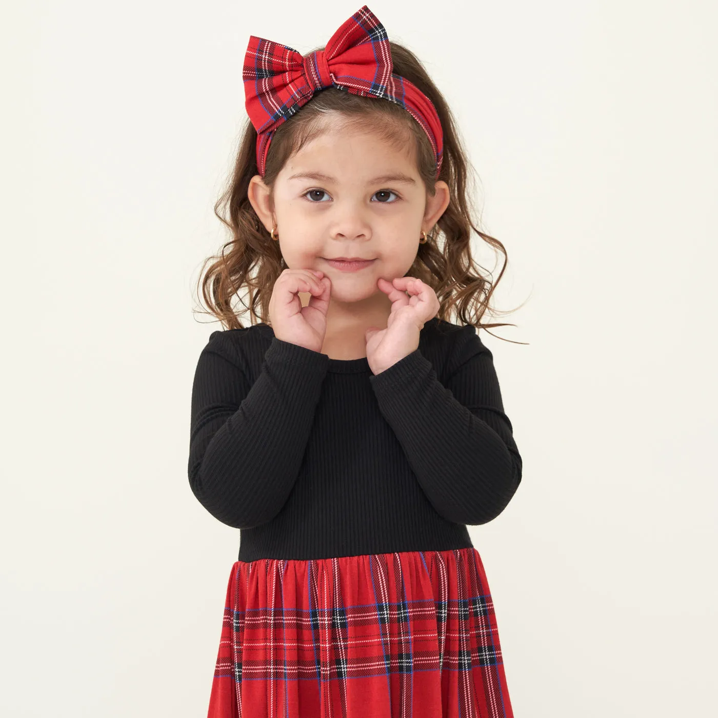 Holiday Plaid Skater Dress with Bodysuit