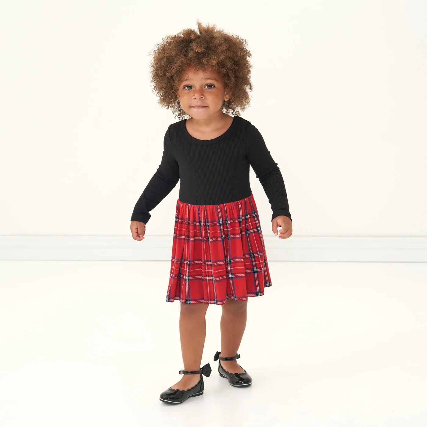 Holiday Plaid Skater Dress with Bodysuit