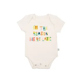 I'm the Reason We're Late Organic Graphic Bodysuit