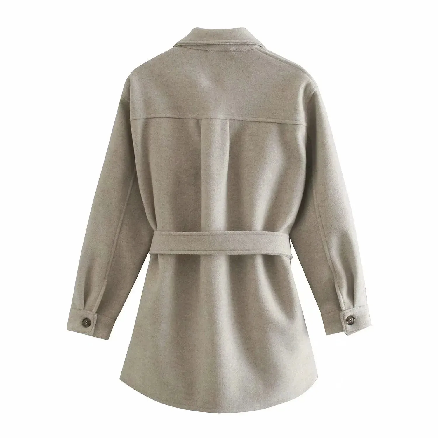 Ivyshape | Beige Belted Coat