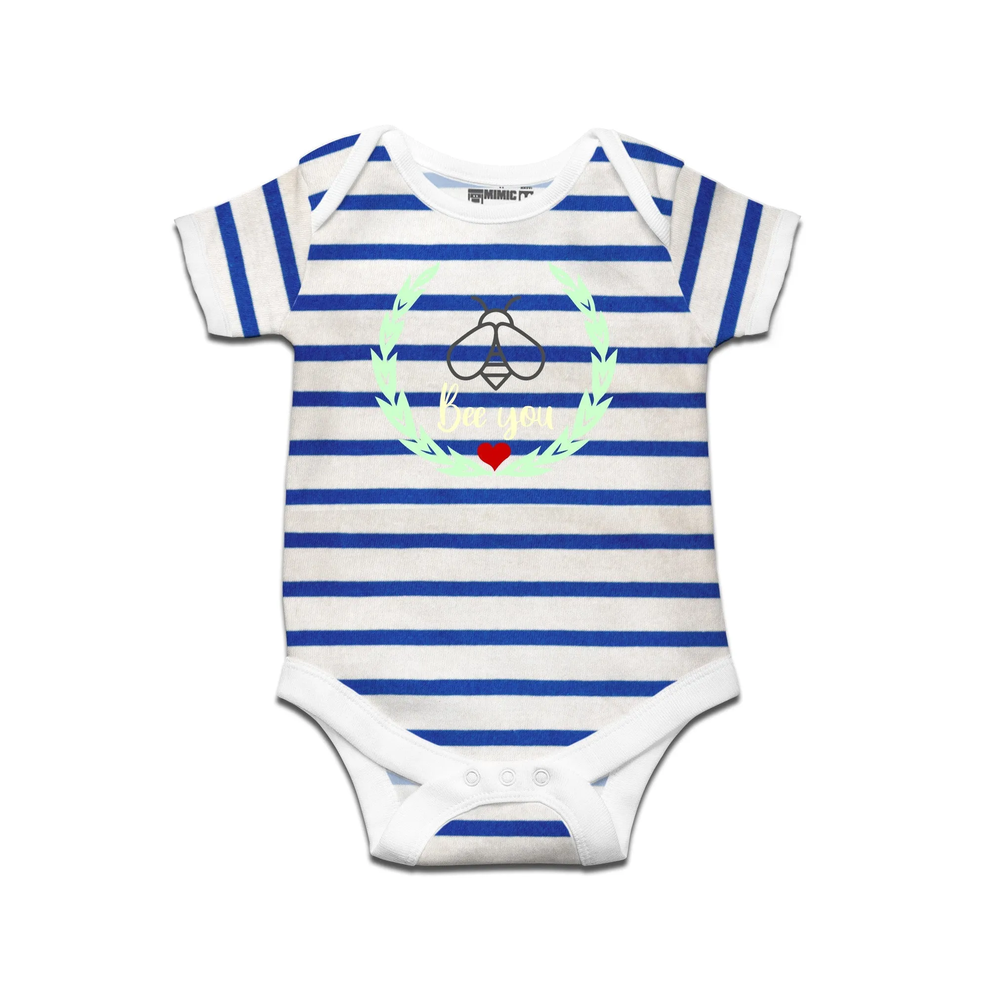 Kidswear By Ruse Bee You Printed Striped infant Romper For Baby