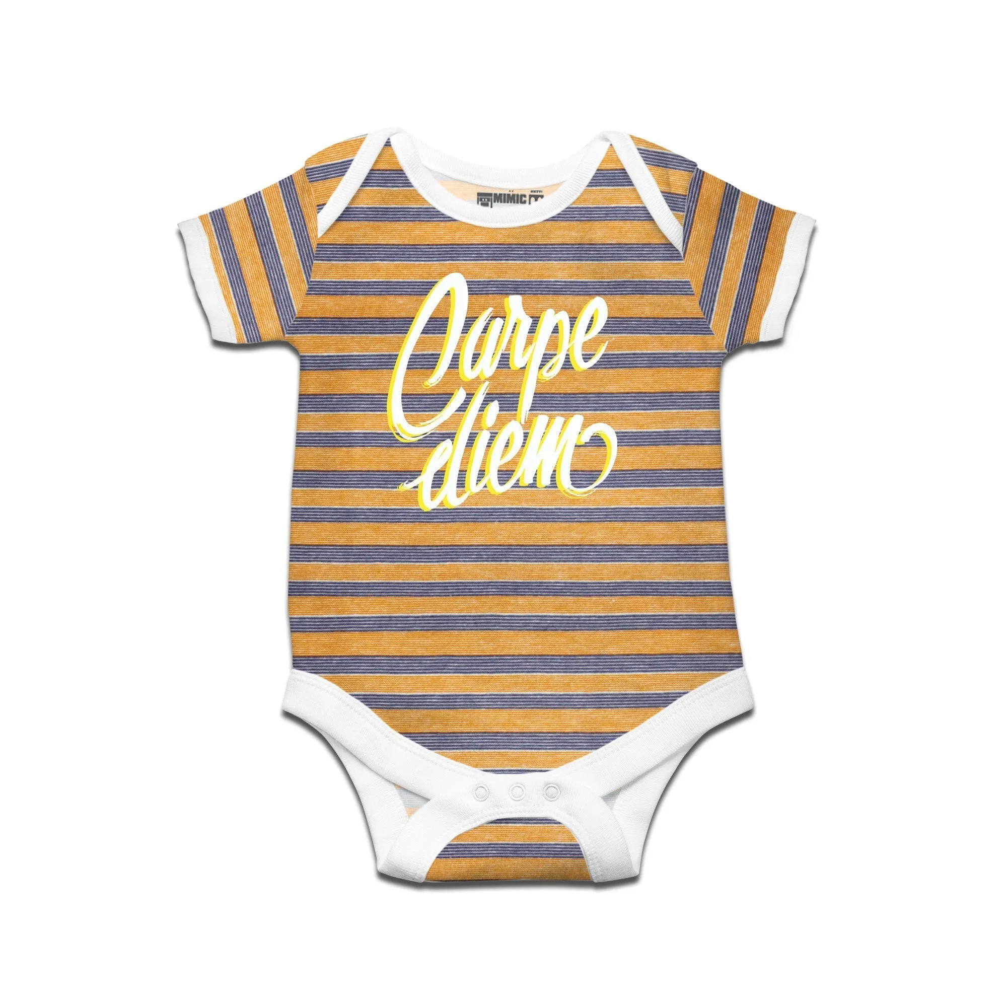 Kidswear By Ruse Carpe Diem Printed Striped infant Romper For Baby