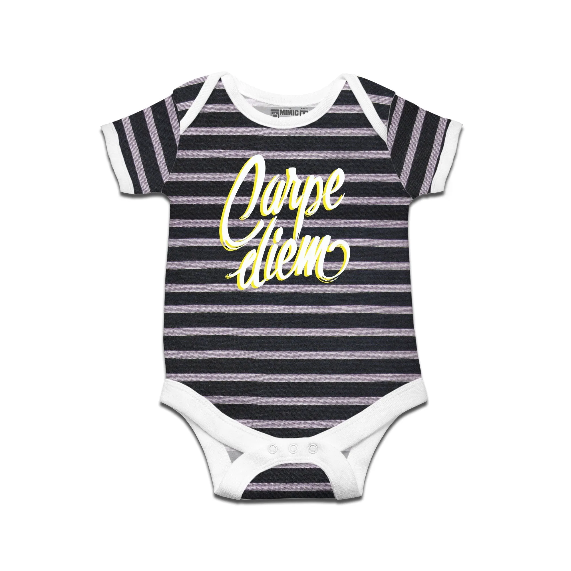 Kidswear By Ruse Carpe Diem Printed Striped infant Romper For Baby