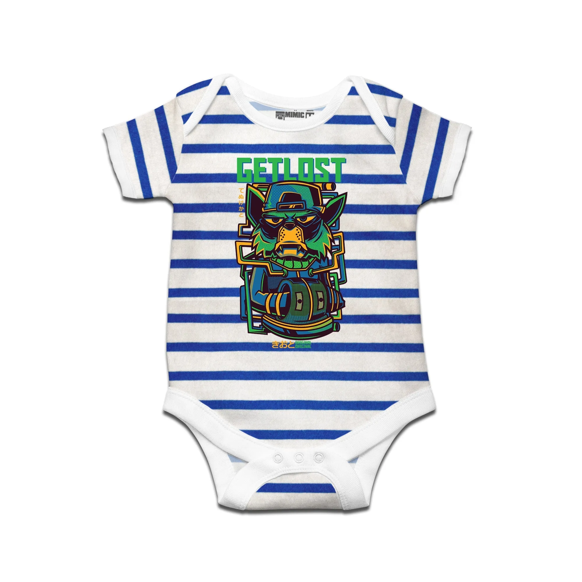Kidswear By Ruse Get lost Printed Striped infant Romper For Baby