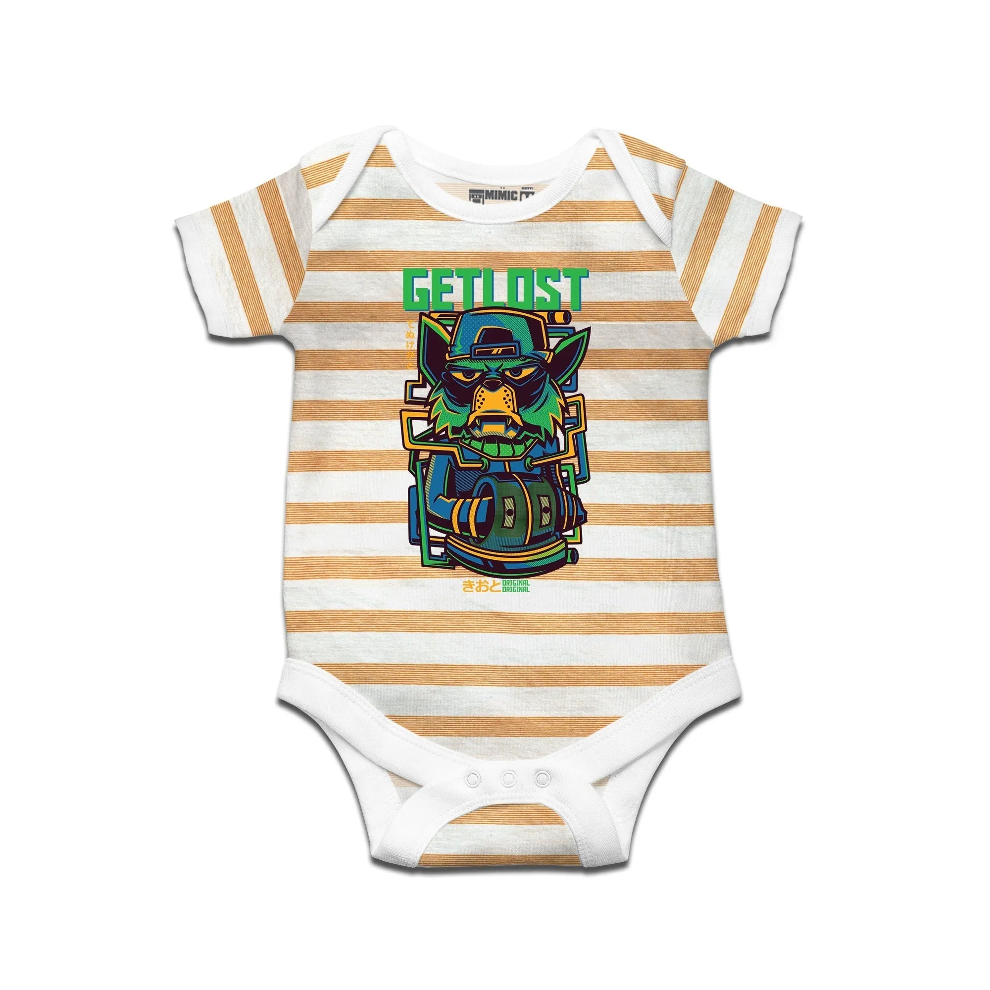 Kidswear By Ruse Get lost Printed Striped infant Romper For Baby