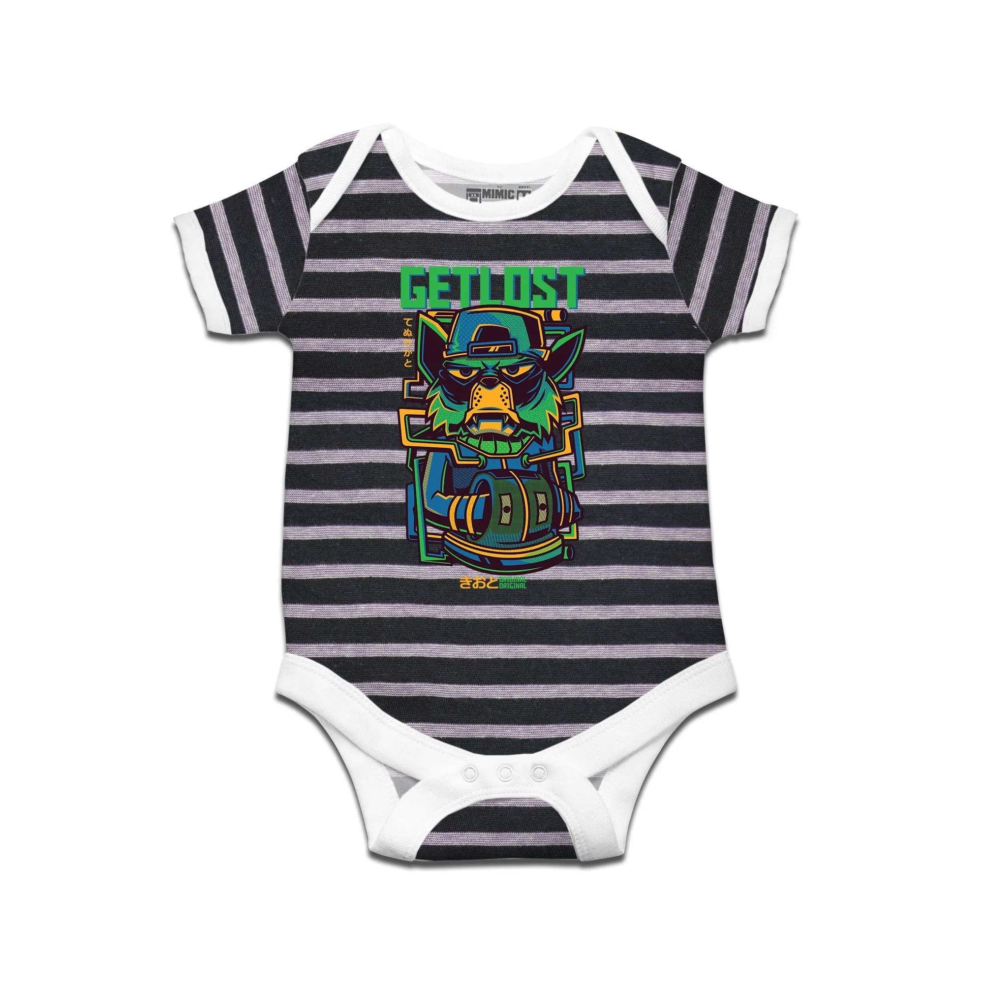 Kidswear By Ruse Get lost Printed Striped infant Romper For Baby