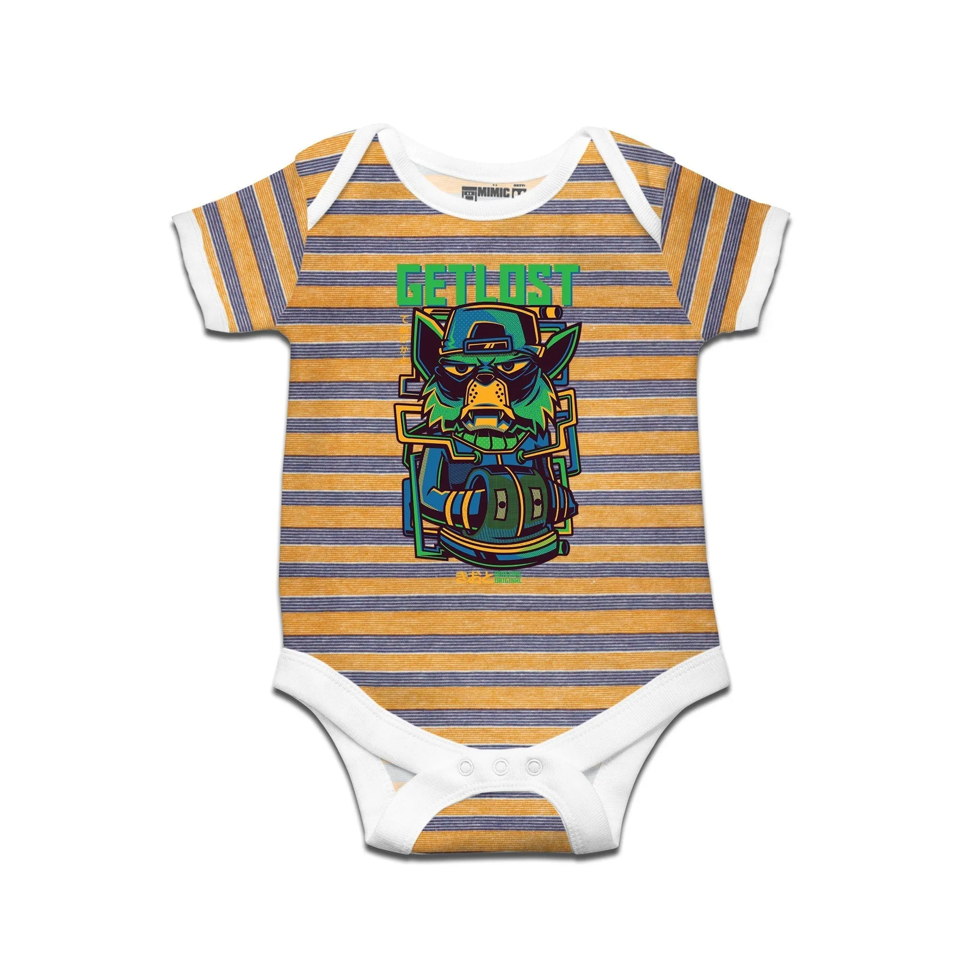 Kidswear By Ruse Get lost Printed Striped infant Romper For Baby