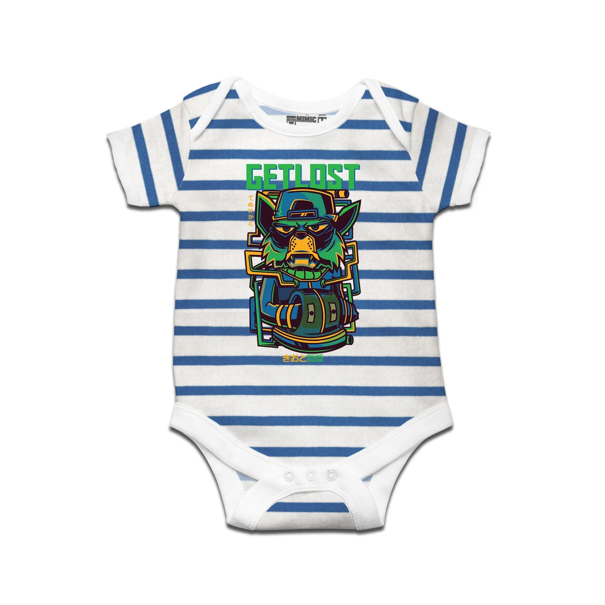Kidswear By Ruse Get lost Printed Striped infant Romper For Baby