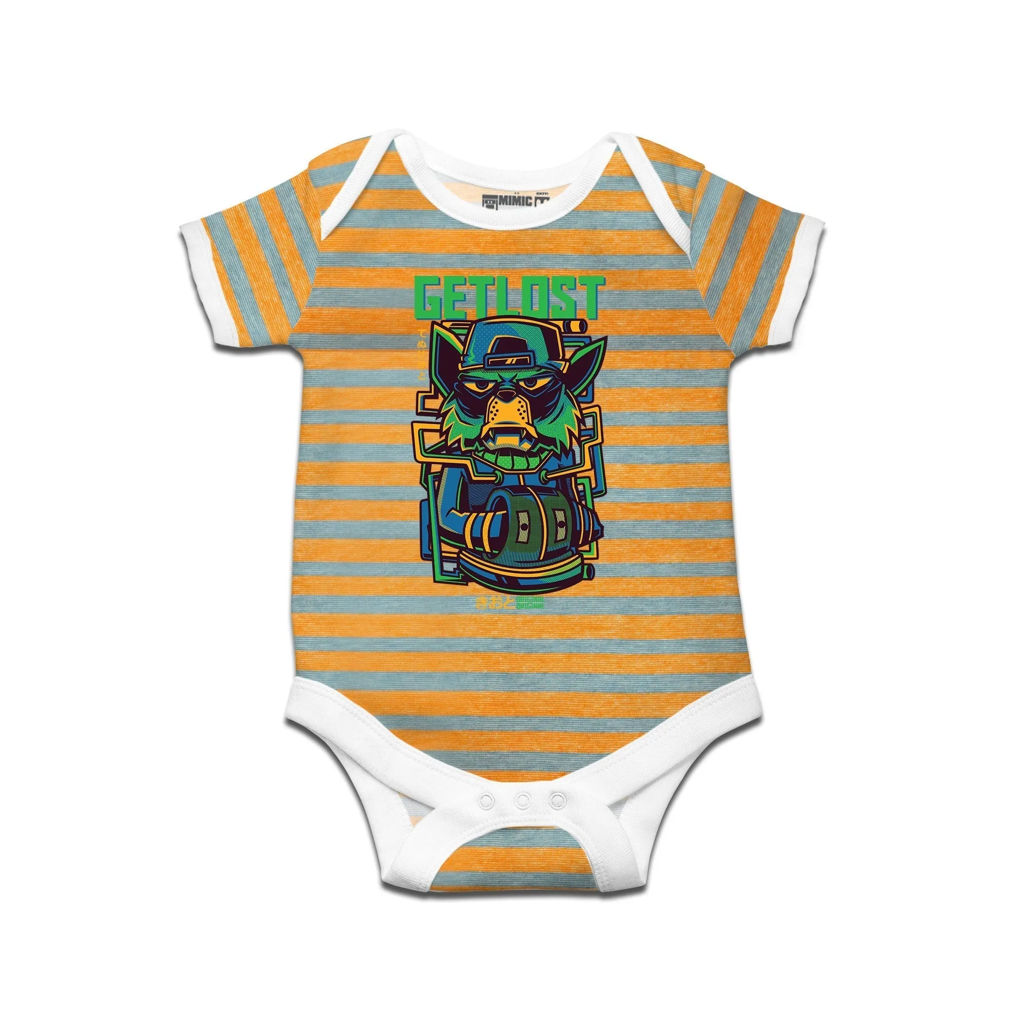 Kidswear By Ruse Get lost Printed Striped infant Romper For Baby