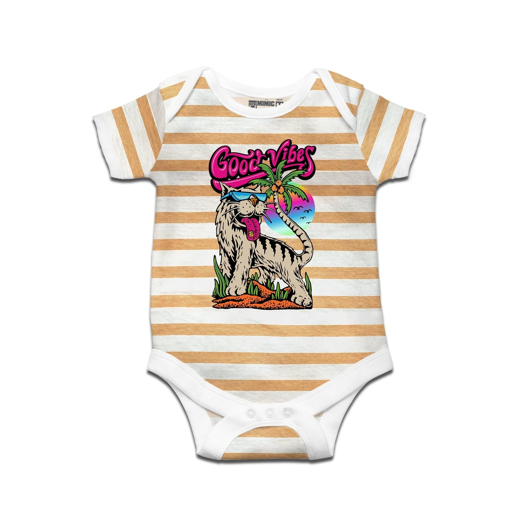 Kidswear By Ruse Goodvibes Printed Striped infant Romper For Baby