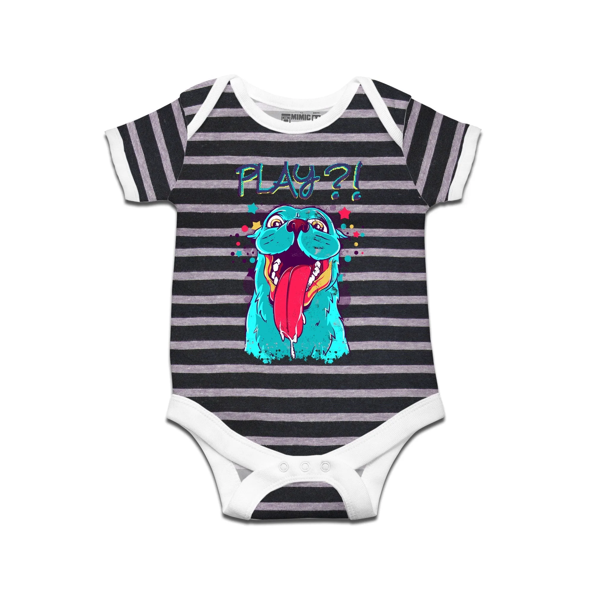 Kidswear By Ruse Play Dog Printed Striped infant Romper For Baby
