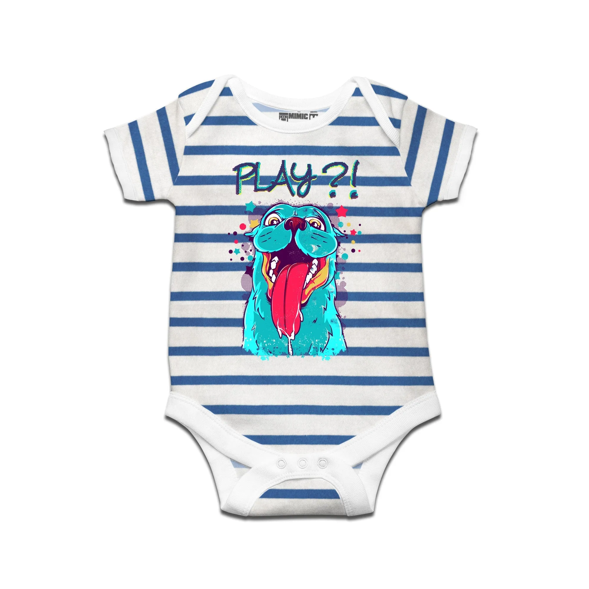 Kidswear By Ruse Play Dog Printed Striped infant Romper For Baby