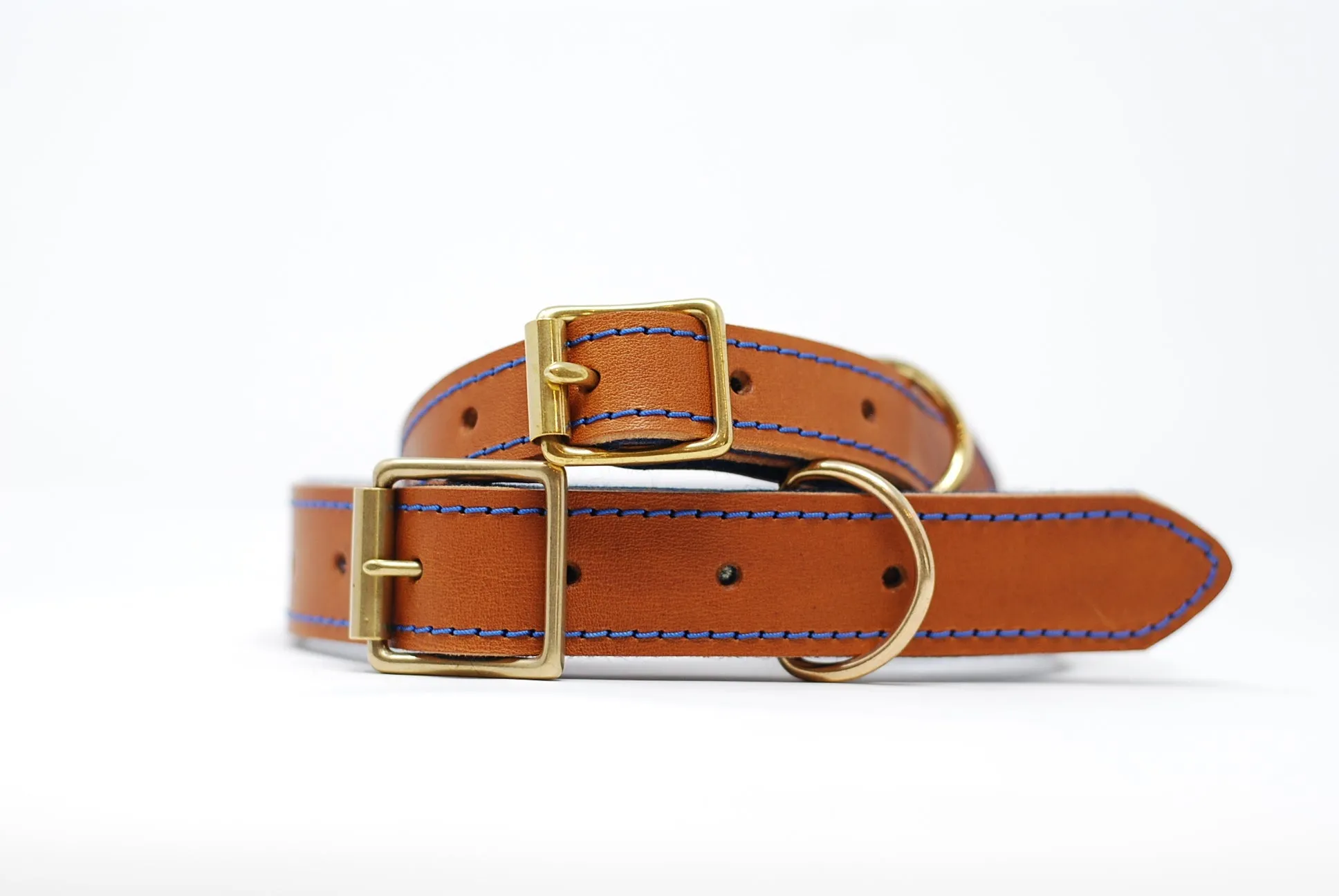 Leather and felt dog collar