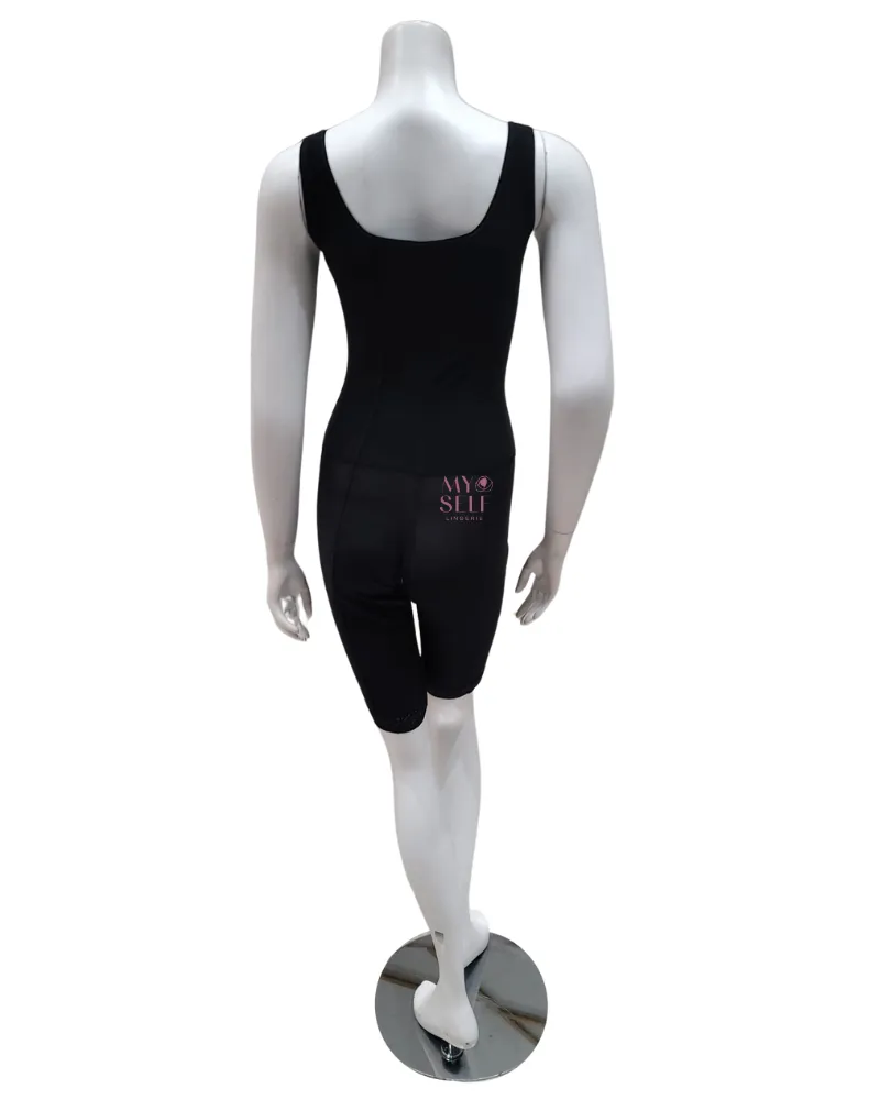 Leonisa Black Sculpting Body and Thigh Shaper Bodysuit with Legs