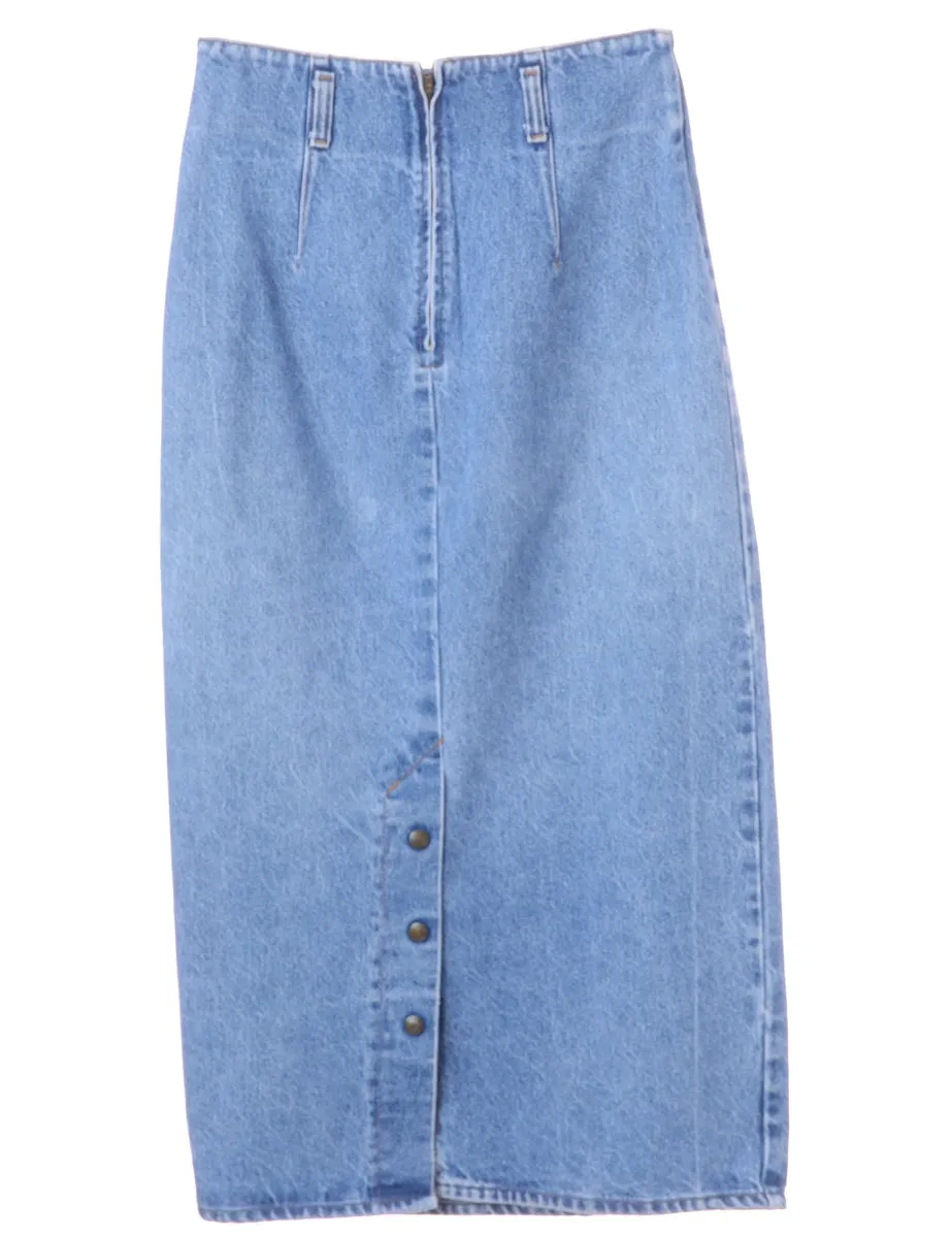 Light Wash Midi Skirt