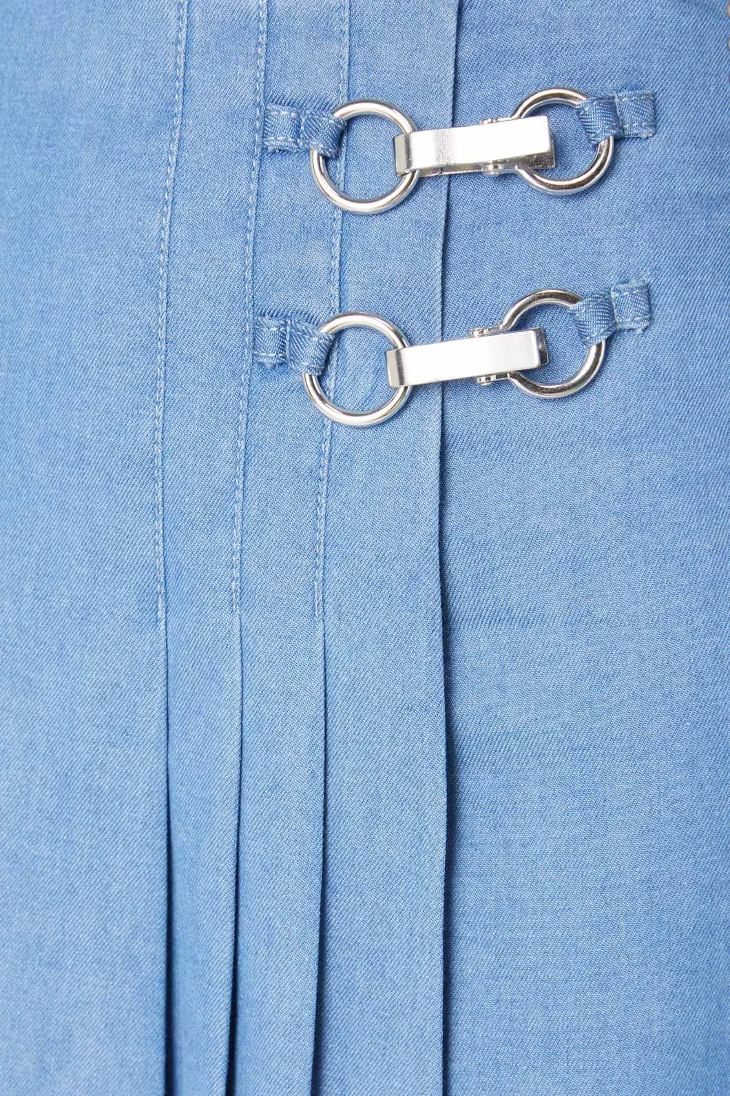 Liz Pleated Mini Denim Skort