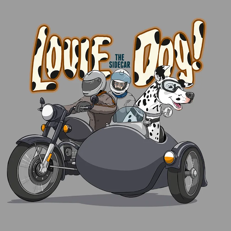 LOUIE THE SIDECAR DOG T-SHIRT
