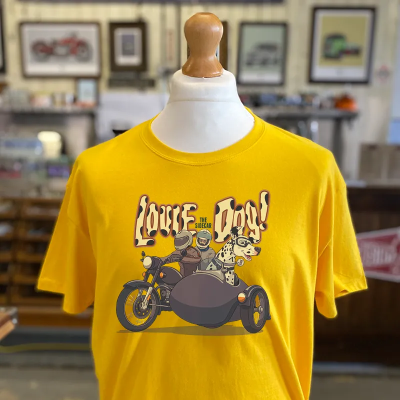 LOUIE THE SIDECAR DOG T-SHIRT
