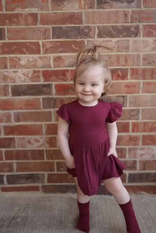 Mahogany | Flutter Bodysuit Dress