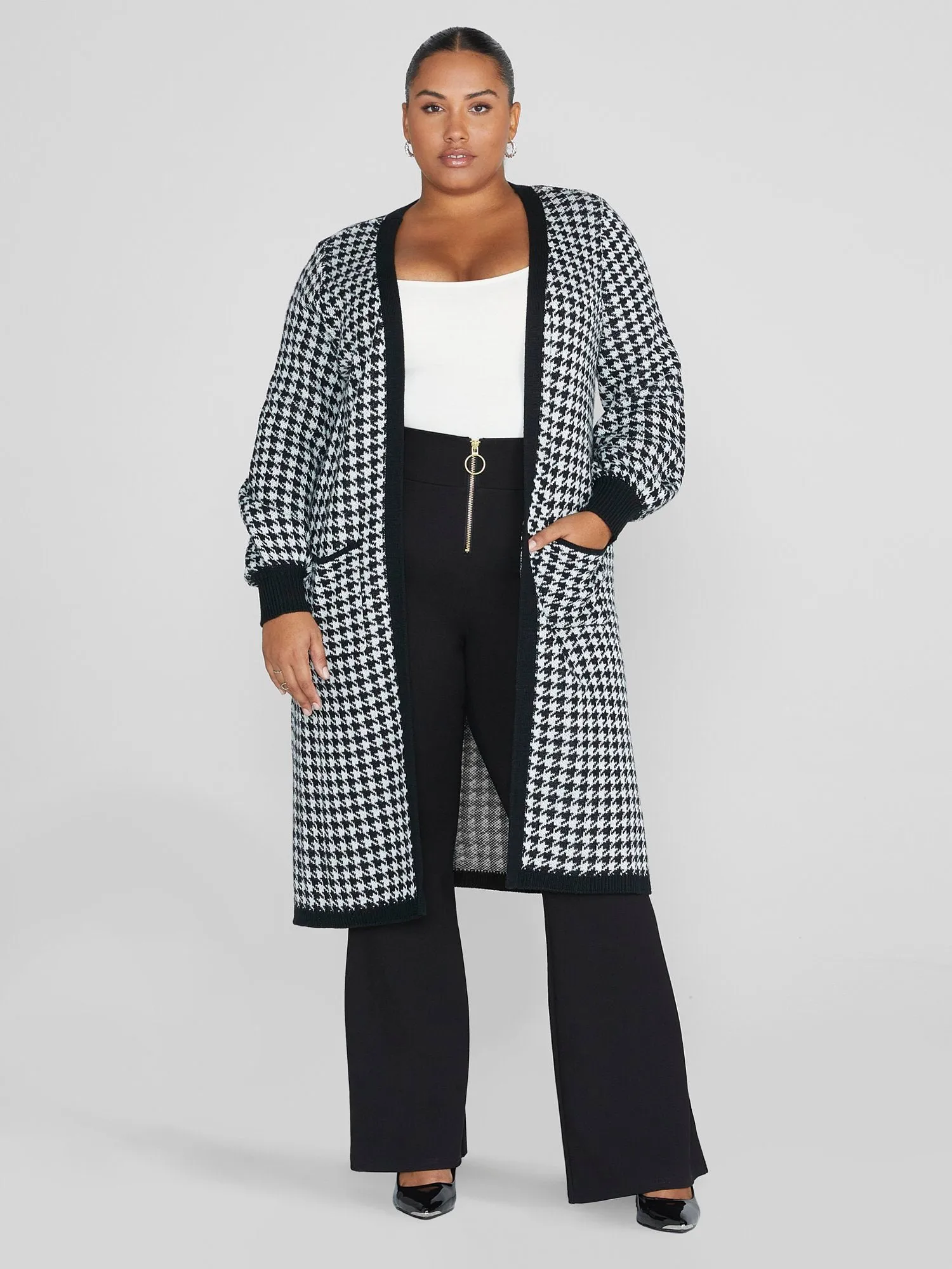 Marguerite Houndstooth Cardigan Sweater