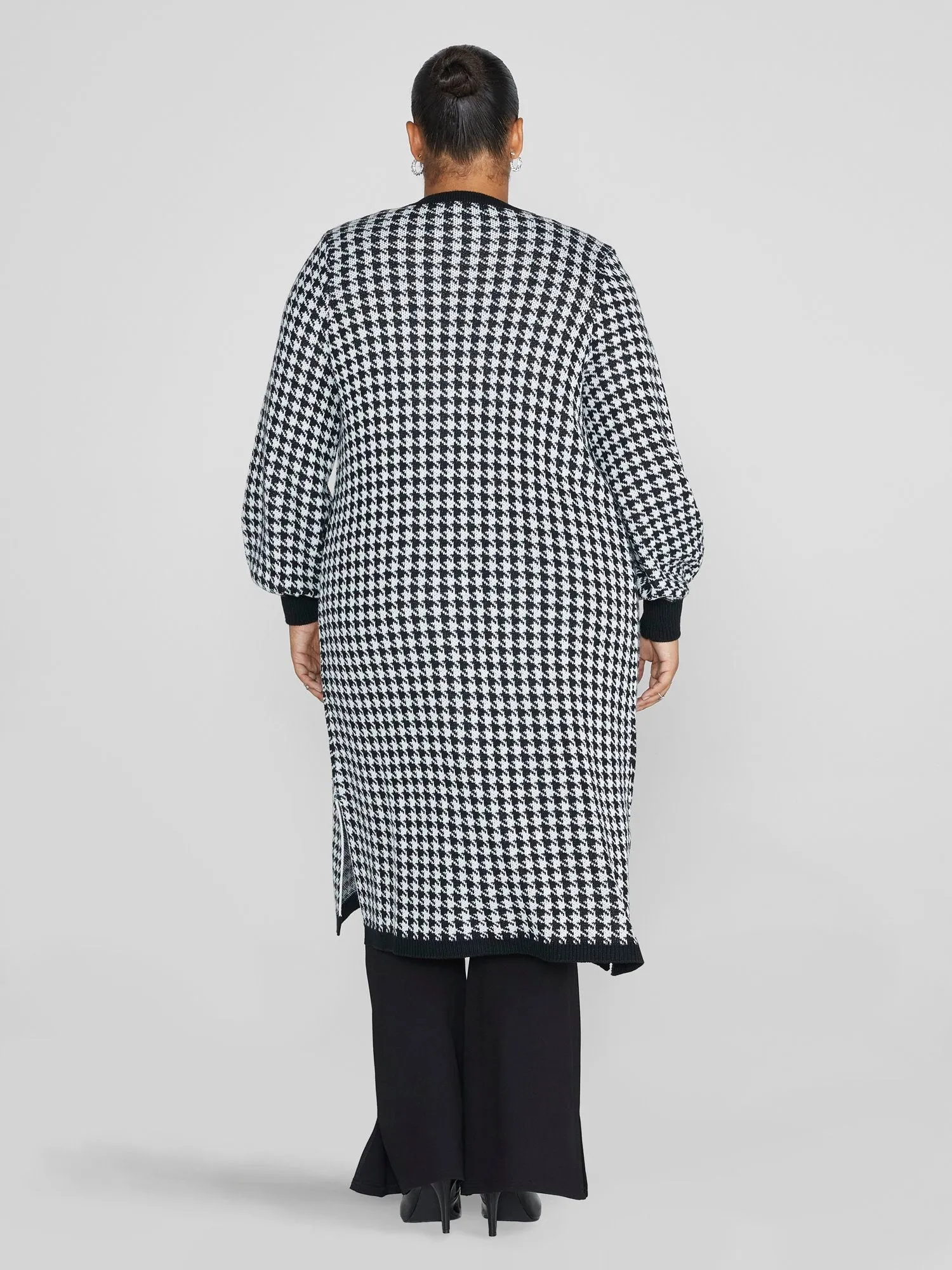Marguerite Houndstooth Cardigan Sweater