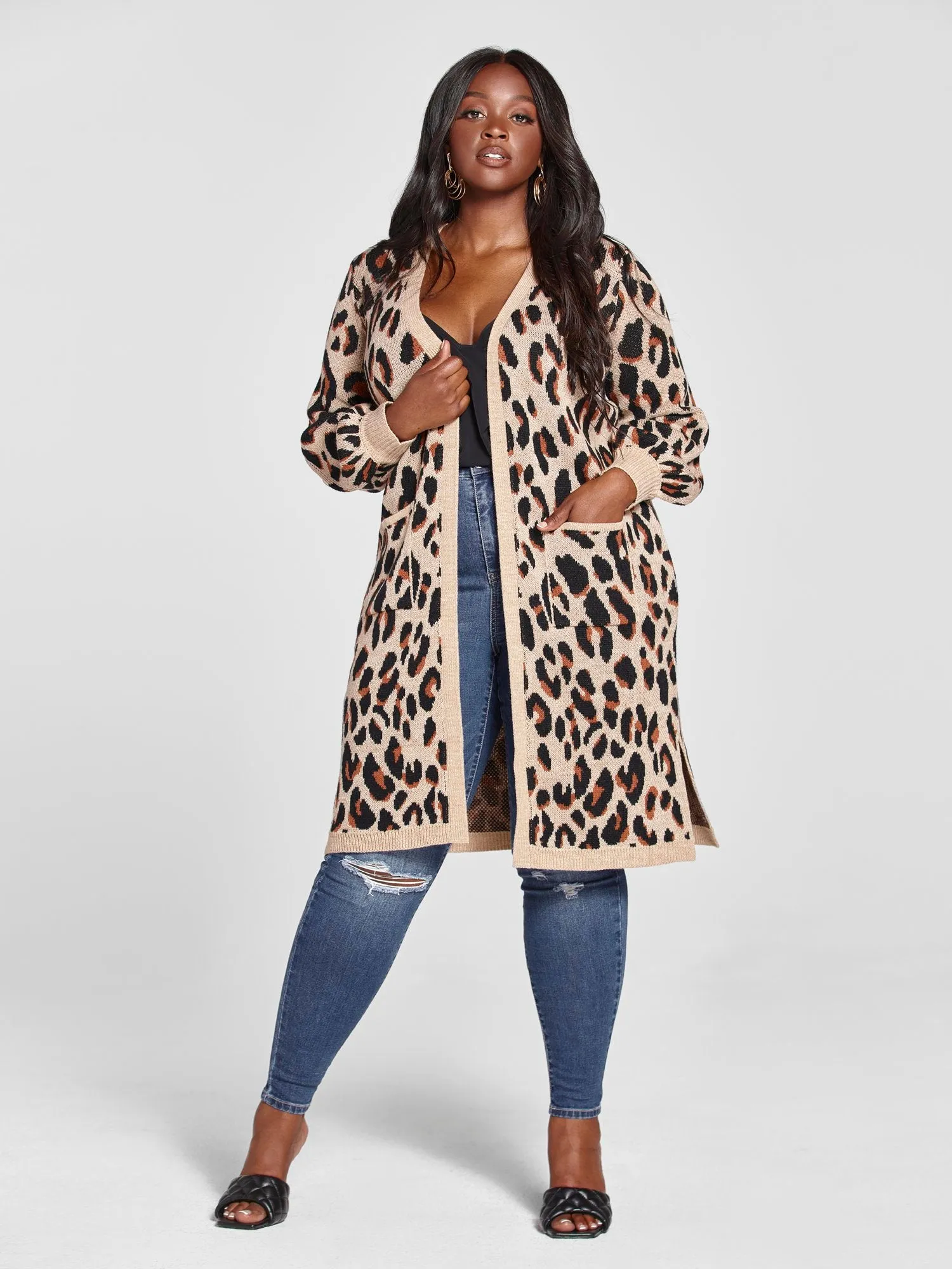 Marguerite Leopard Print Cardigan Sweater