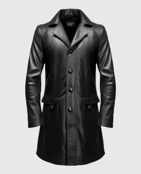 Men's Black Leather Coat
